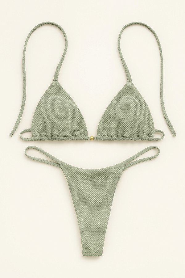 BIQUÍNI BASIC FIO TEXTURA PISTACHE