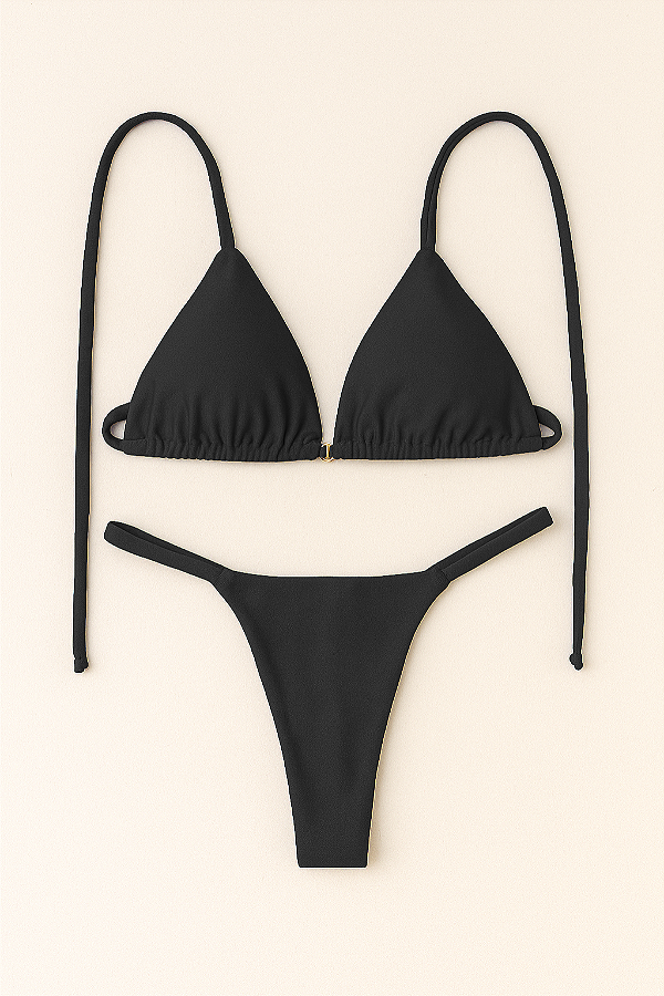 BIQUÍNI BASIC CORTININHA TRIANGLE PRETO