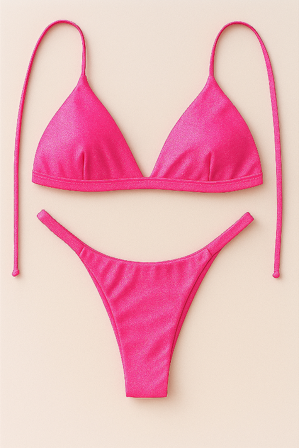 BIQUÍNI BASIC FIXO TRIANGLE SHOCK PINK