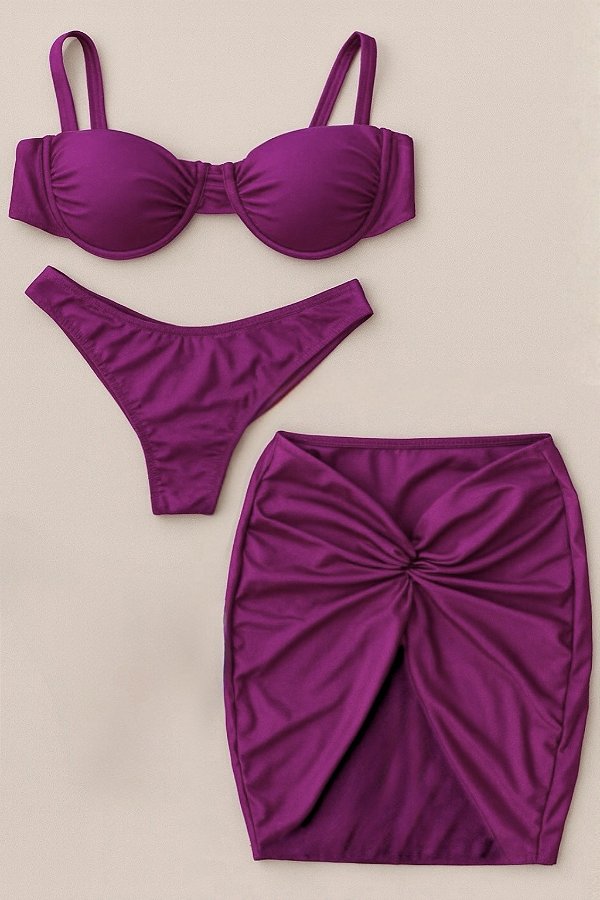 BIQUÍNI E SAIA LOVELY UVA