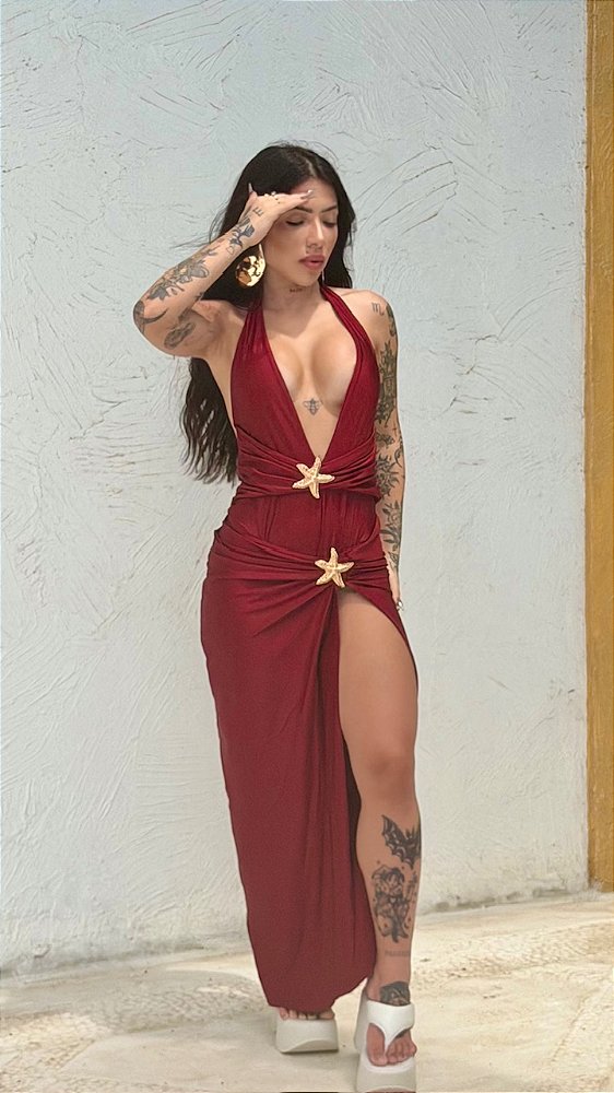 MAIÔ E SAIA ASTRA CEREJA