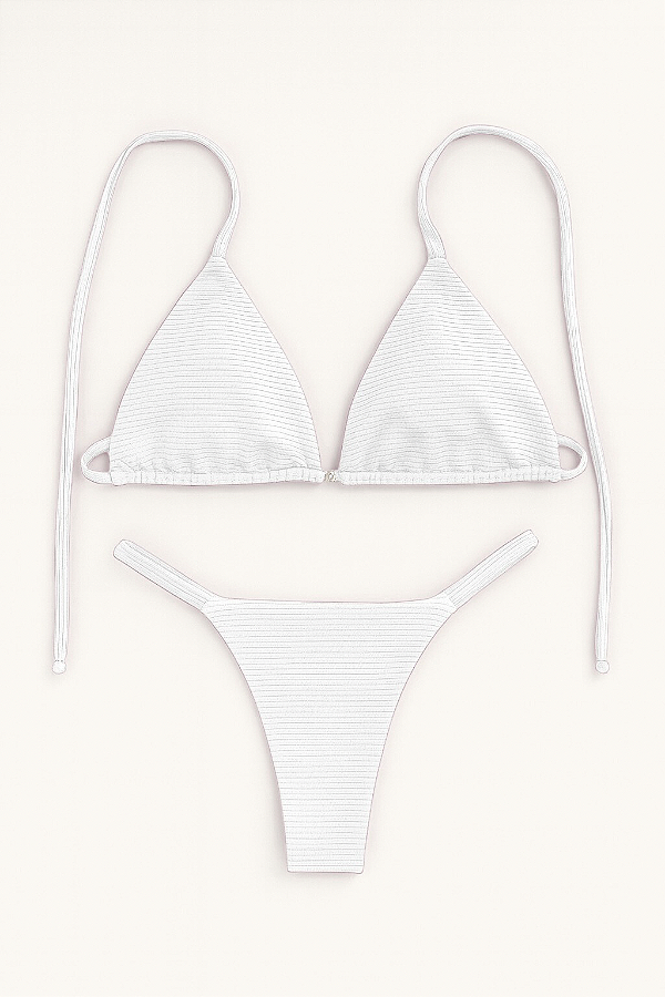 BIQUÍNI BASIC FIO CANELADO BRANCO