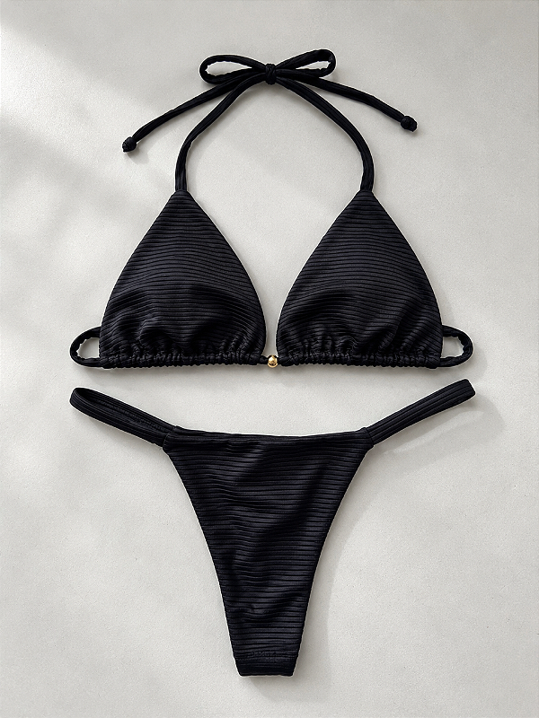 BIQUÍNI BASIC FIO PRETO CANELADO
