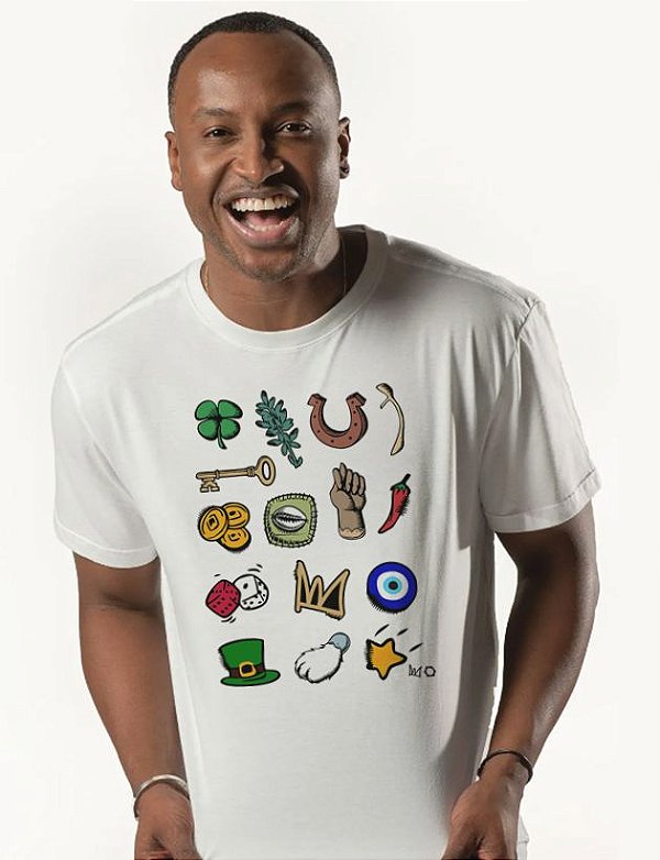 Tshirt Botons da Sorte Branca - Sorte/Thiaguinho