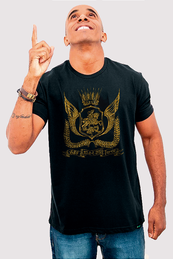 T-shirt Preta Foil Dourado São Jorge DS25