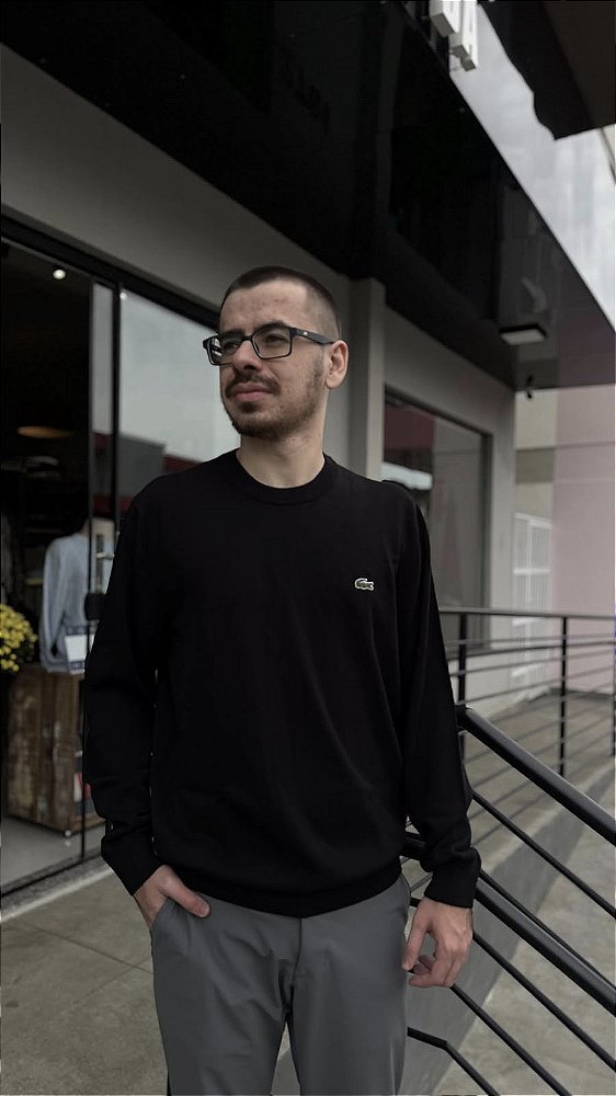 Suéter masculino preto Lacoste AH1985-23