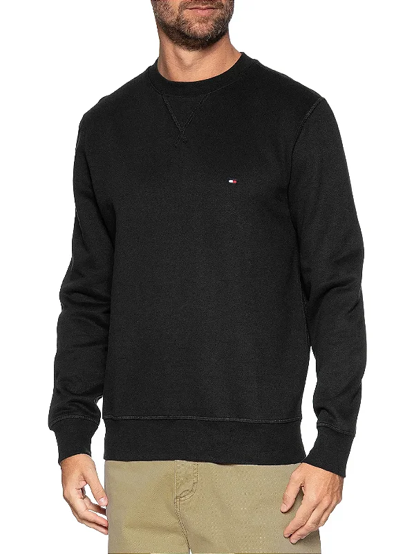 Blusa moletom essencial fleece cre preta Tommy Hilfiger THMW0MW37232