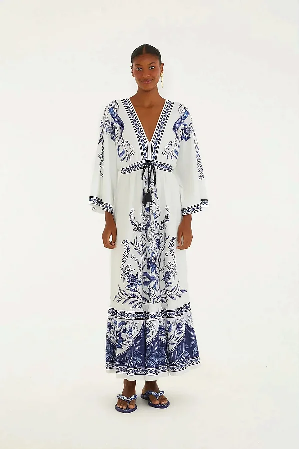 Vestido midi Nina estampada Farm 347015