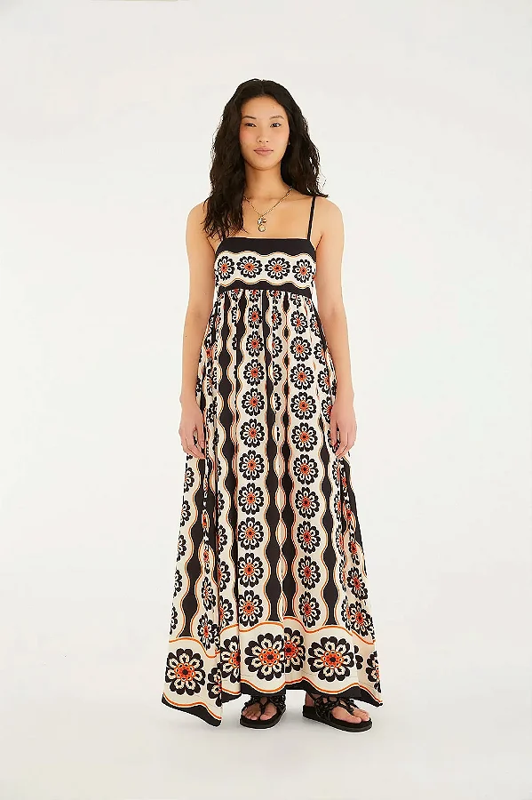 Vestido cropped fiorella estampada Farm 356964