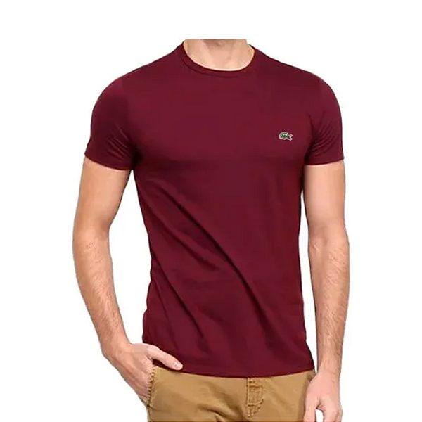 T-shirt masculino bordo algodão pima Lacoste TH709 23 476