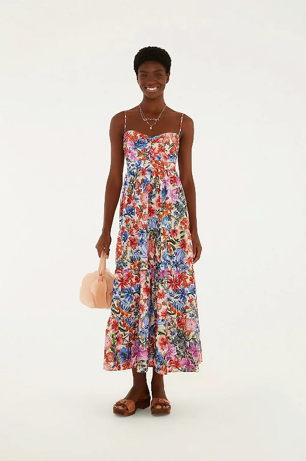 Vestido cropped florabella estampada Farm 370688