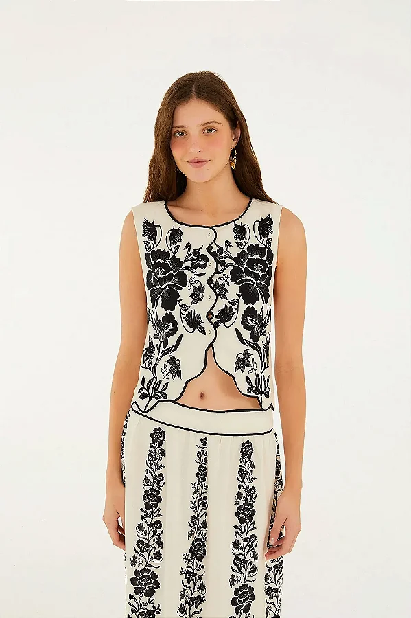 Blusa floral delicado estampada Farm 368279