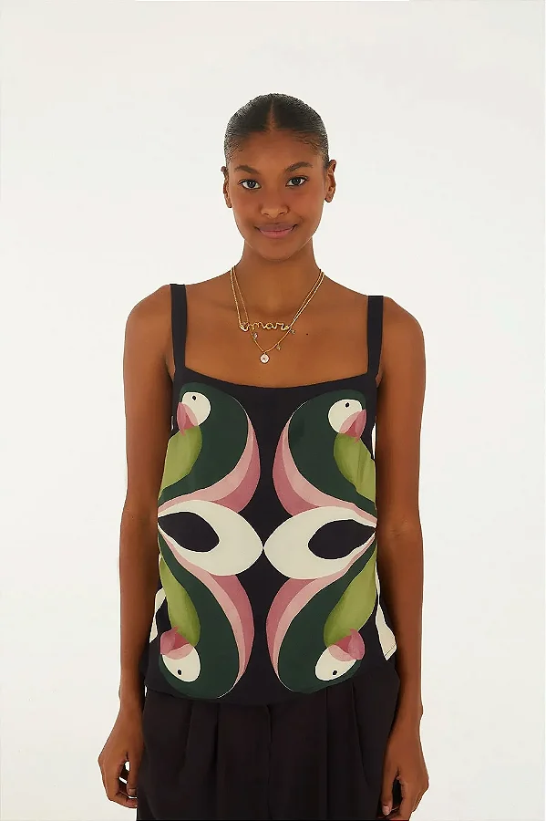 Blusa arara de flor estampada Farm  366684