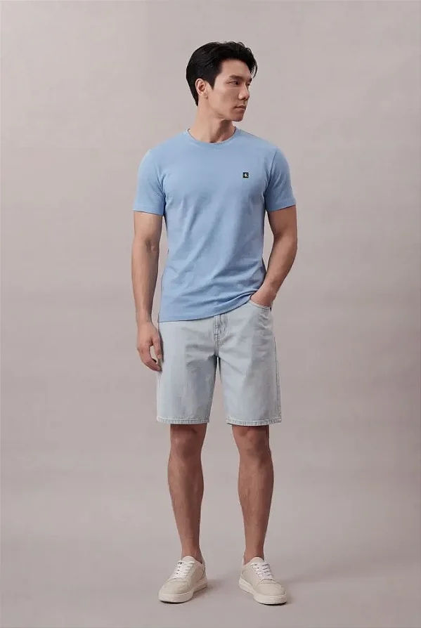 Camiseta mc masc piquet premium azul claro Calvin Klein CM6PC01TC182