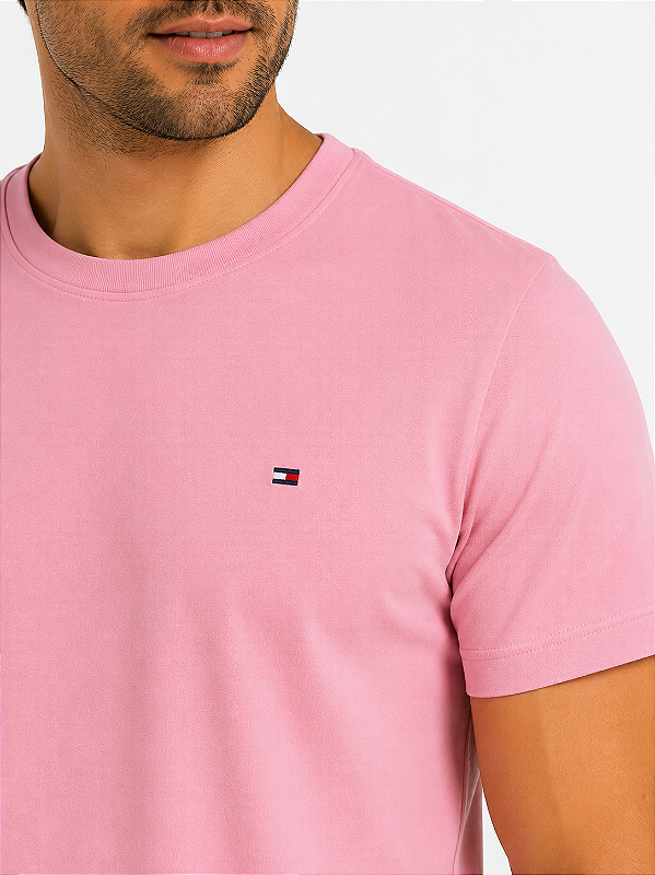 Camiseta básica Tommy Hilfiger rosa ABMW0MW39995
