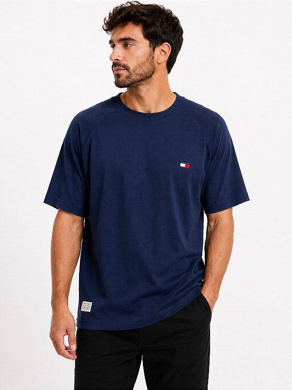 Camiseta Tommy flag elevated tee azul marinho THMW0MW42396