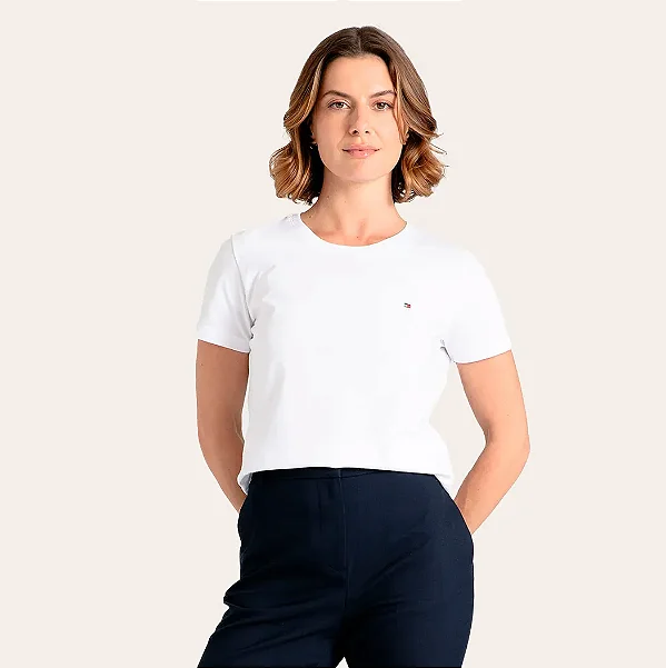 Camiseta básica gola C Tommy Hilfiger ABWW0WW22043