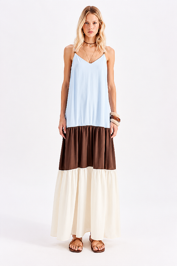 Vestido super midi de alcas listras MYFT 502VE011820