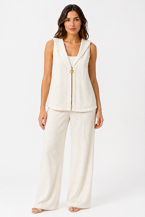 Calça wide leg linho Claudia Rabelo CCF361-32786
