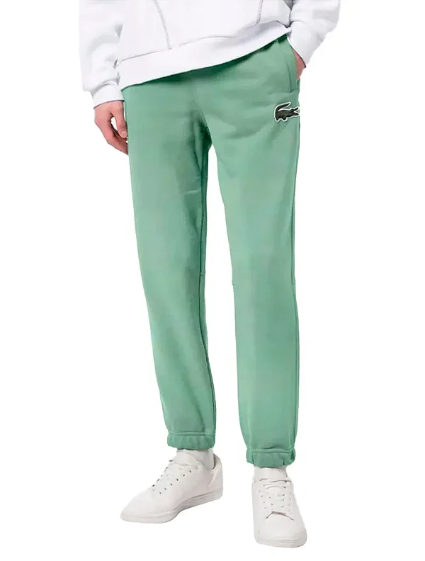 Calça de moletom masc verde claro Lacoste XH0075 23 KX5