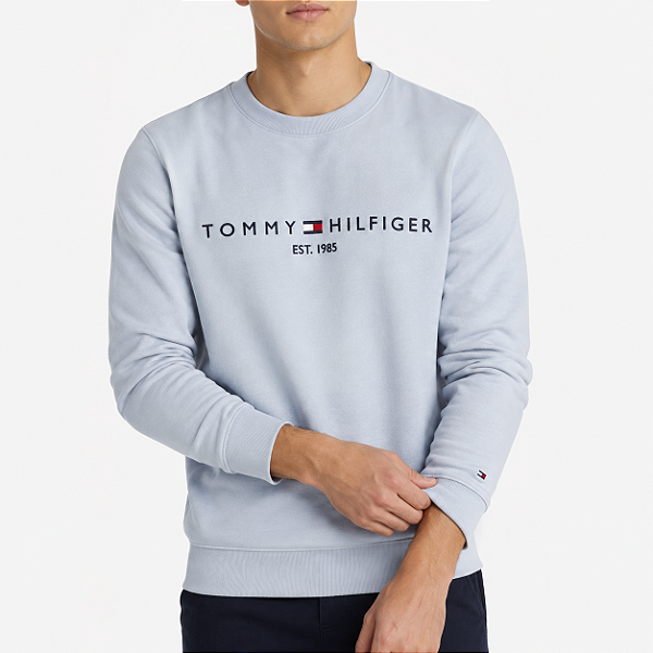 Moletom Tommy Hilfiger sweatshirt azul claro THMW0MW11596