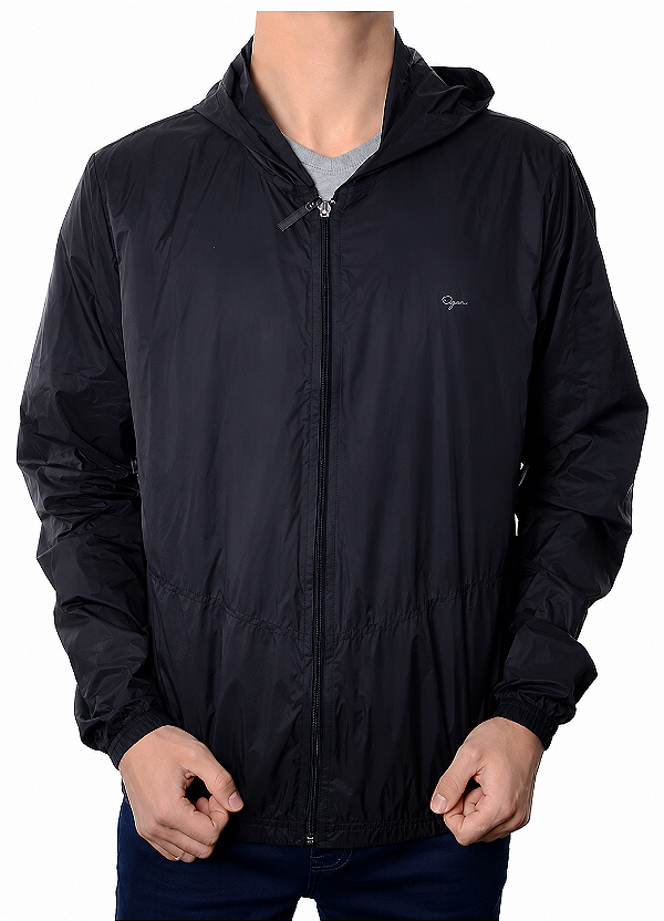 Jaqueta casual slim C/ capuz preta Ogochi 027474001