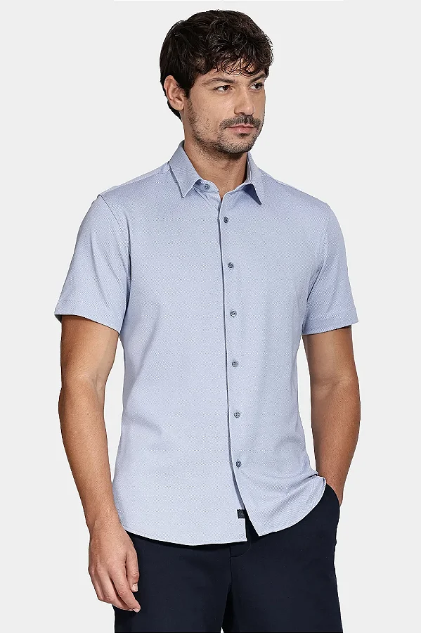 Camisa slim algodão misto azul Aramis MC050190
