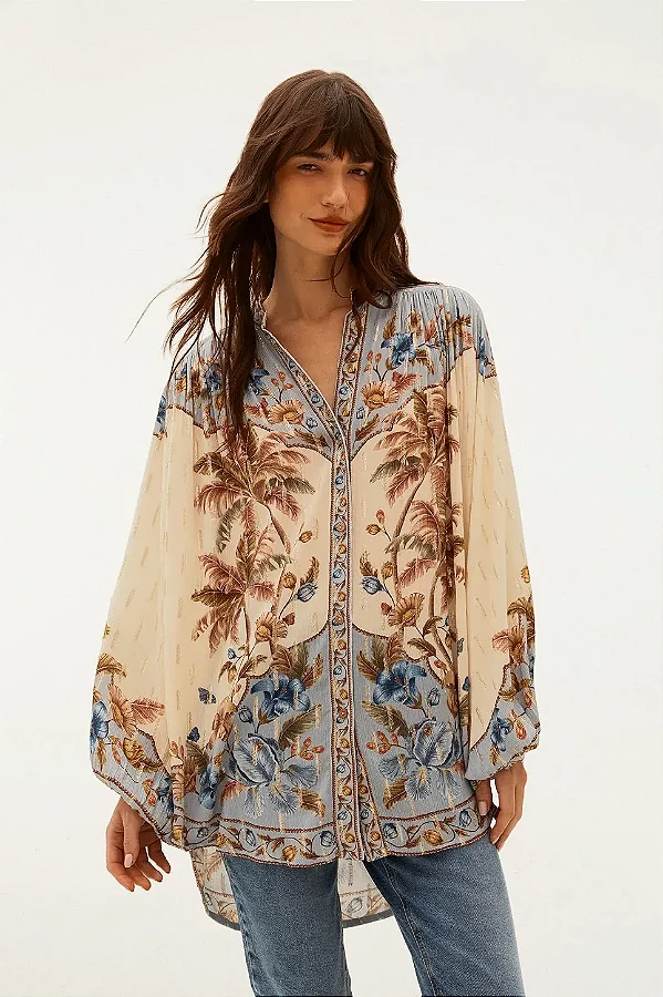 Camisa manga longa albaiana estampada Farm 36670157797P