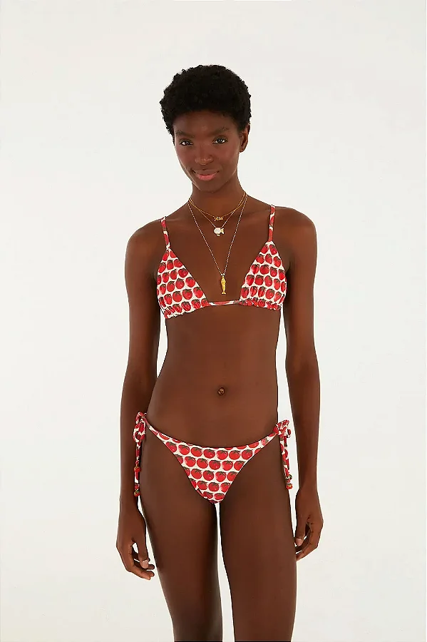 Biquini lacinho double tomatinho estampada 368712