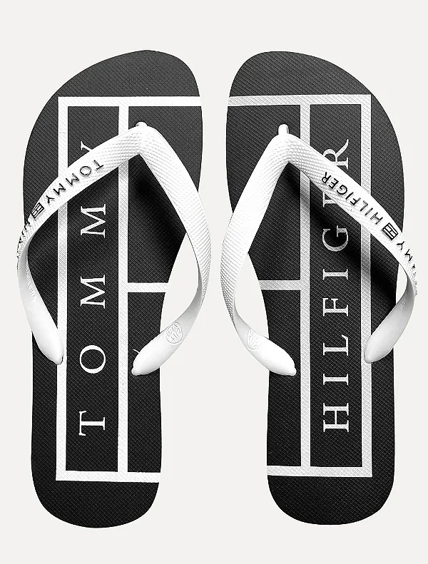 Chinelo strips Tommy Hilfiger preto ABFM0FM04066