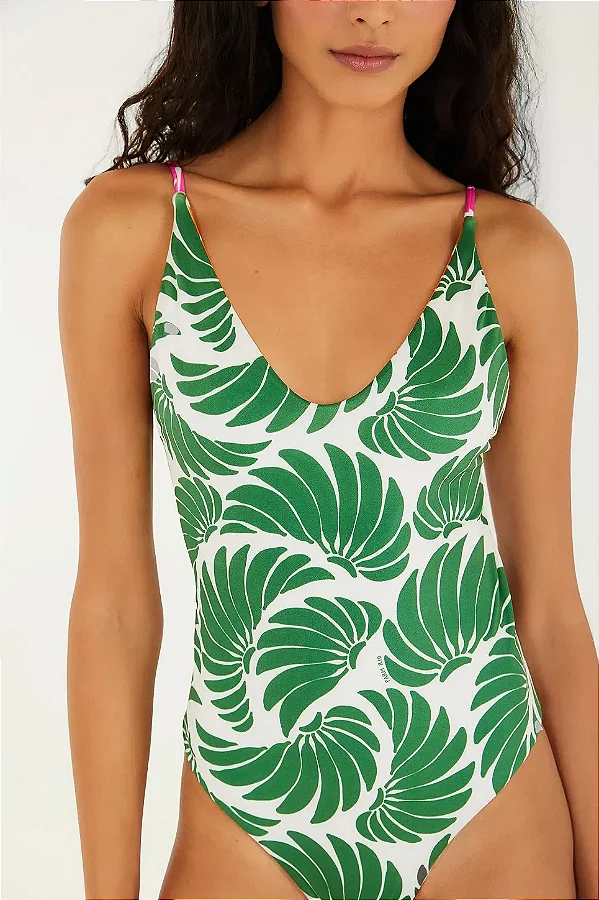 Maio double voo de banana estampada Farn Beach 349777