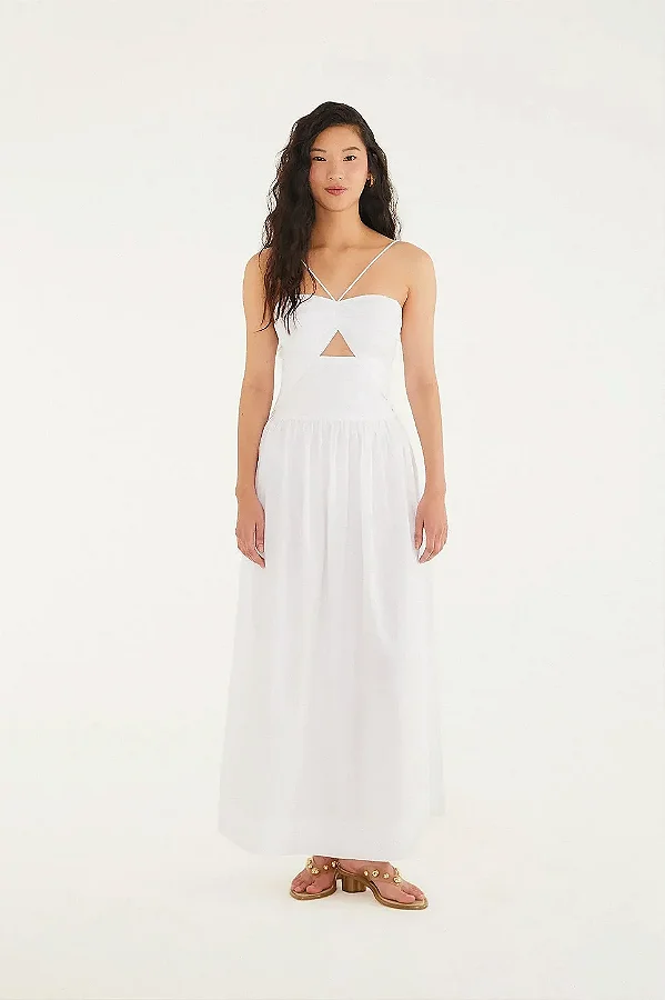 Vestido detalhe amarracao branco Farm 350673