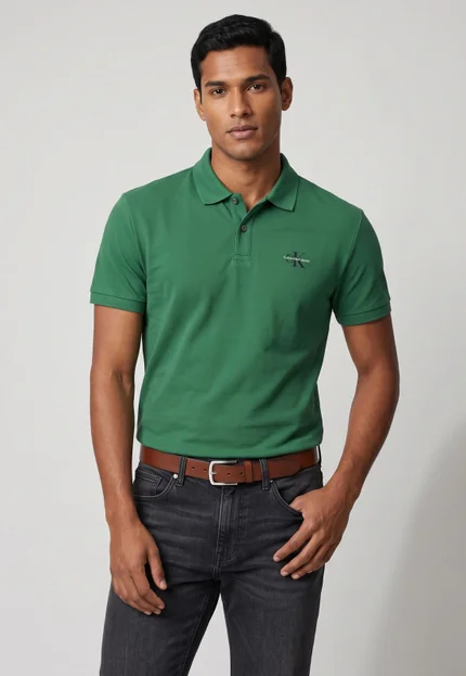 Camisa gola polo CKJ logo verde CKJM201K
