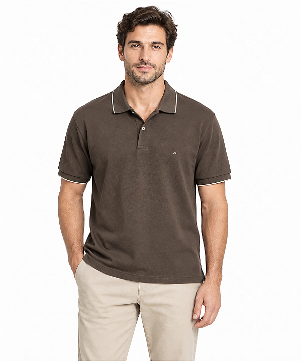 Camisa polo basica piquet café Aramis PO.10.0284