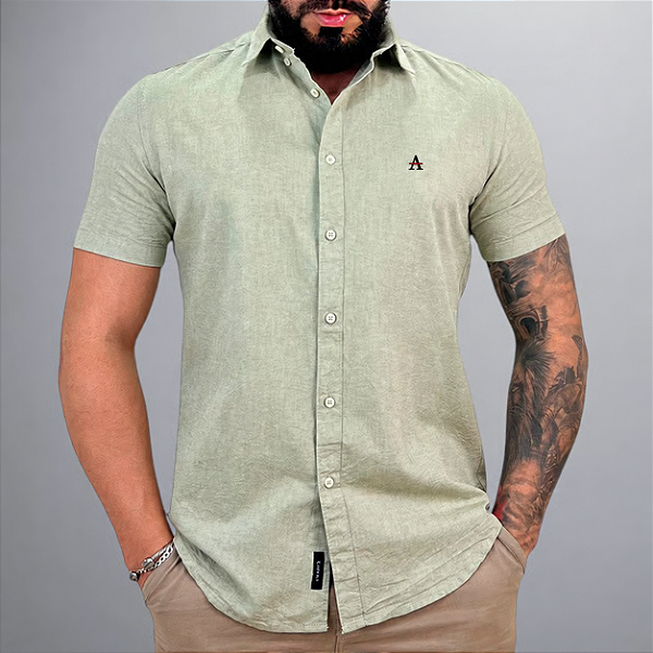 Camisa slim verde Aramis MC.05.0184