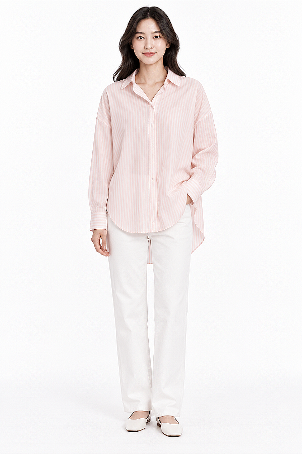 Camisa listrada rosa Anselmi 047756
