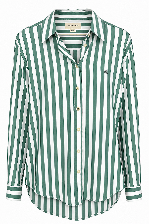Camisa listra colorida verde Calvin Klein CKJF906