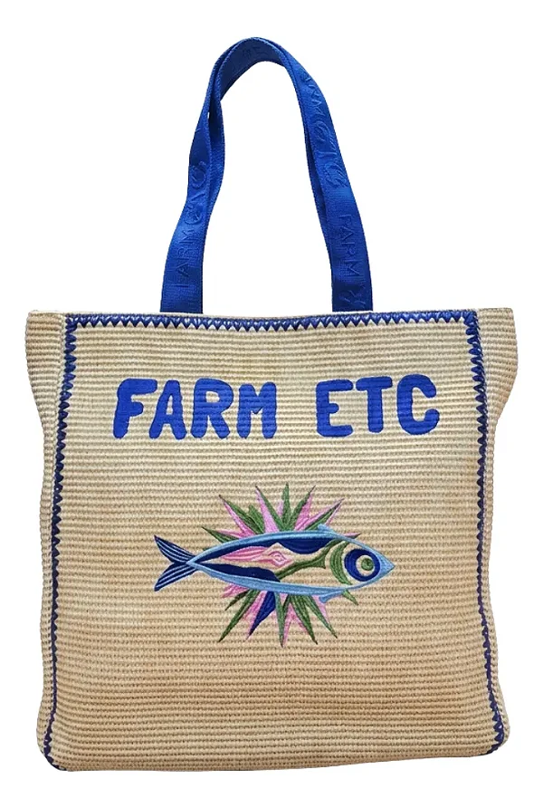 Bolsa Farm mare praia RJ cardume sonhado estampada 78336676
