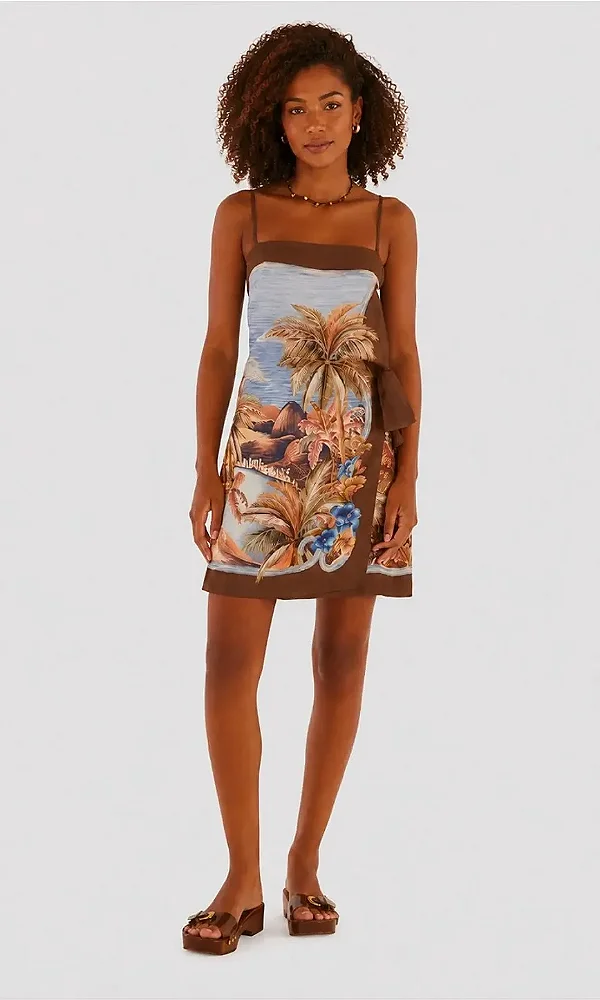 Vestido curto lenco rio paraiso estampada Farm 366714