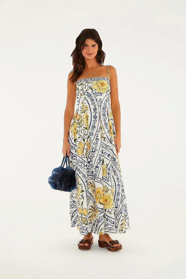 Vestido longo boho do amor estampada Farm 366408