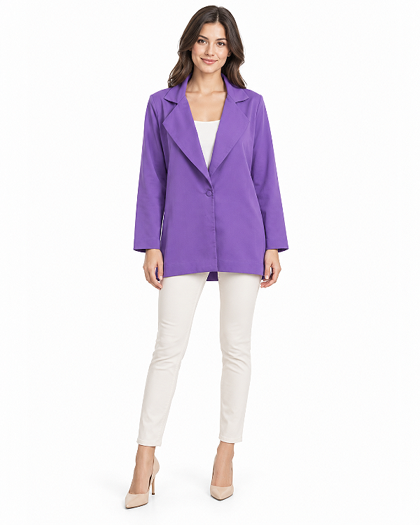 Blazer manga longa roxo Farm 313252