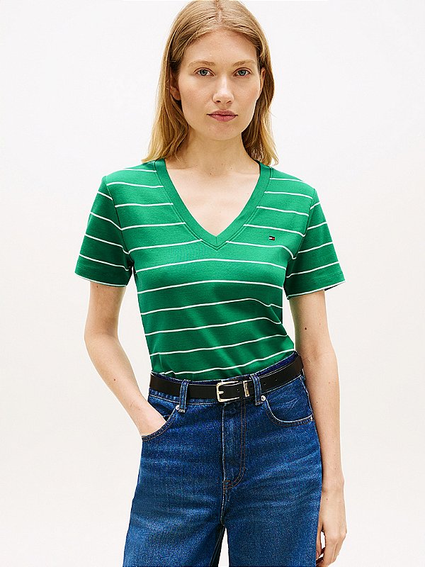 T-shirt slim Tommy Hilfiger verde THWW0WW40584