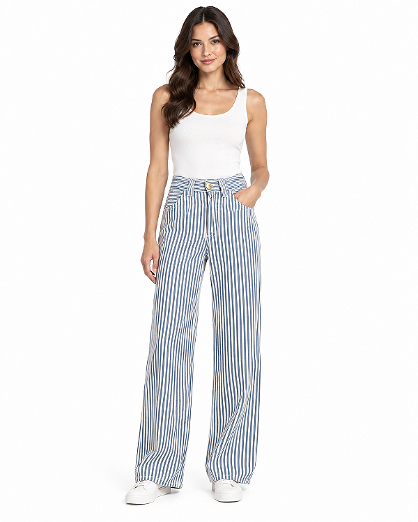 Calça wide leg listras Claudia Rabelo CCF 361 1 1426