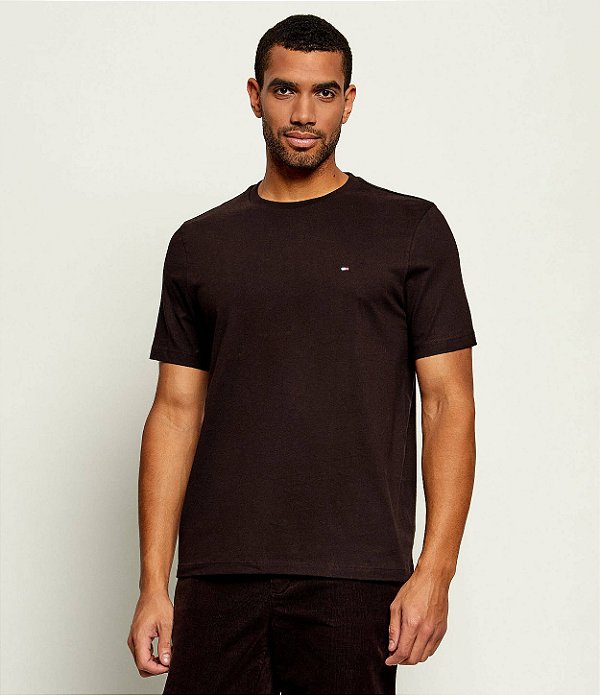 Camiseta Tommy Hilfiger fit solid tee marrom ABMW0MWW39995