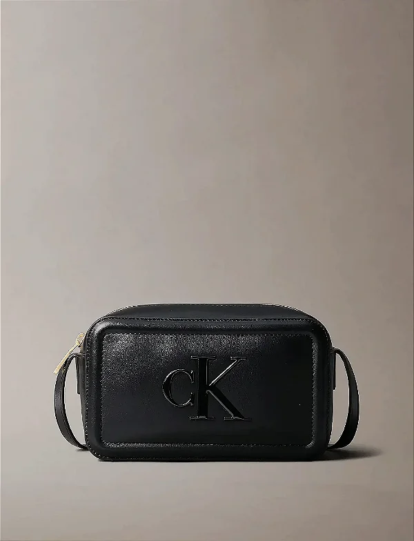 Bolsa CKJ camera bag bold preta 4F3220G