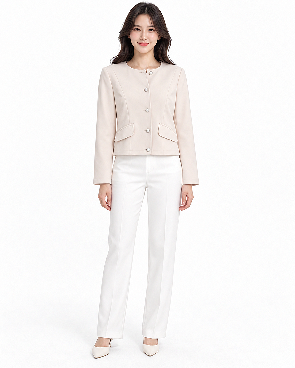 Casaco alfaiataria com botoes off white MYFT 502CC000259