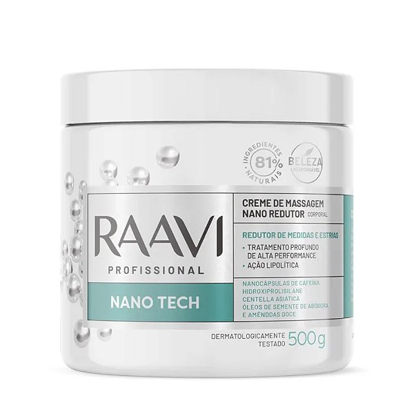 Creme de Massagem Nano Redutor Corporal RAAVI Fittie 500g