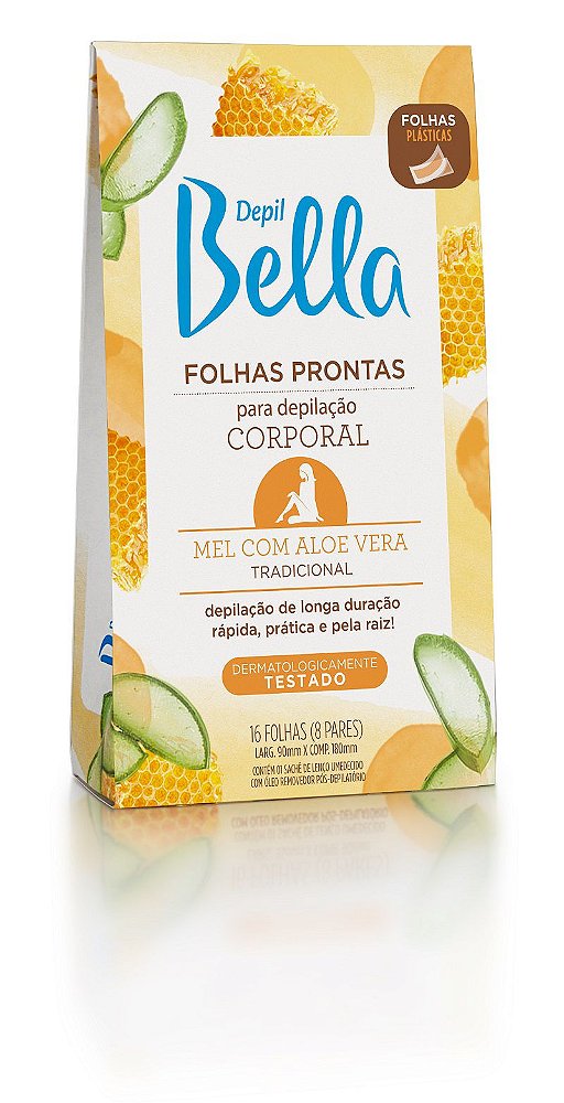 Folhas Prontas para Depilação Corporal Mel e Aloe Vera