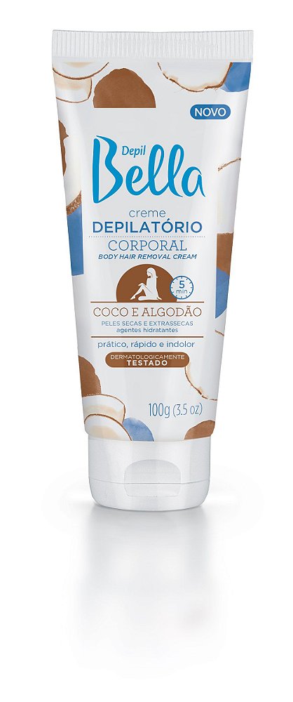 Creme Depilatório Corporal Coco e Algodão Depil Bella 100g