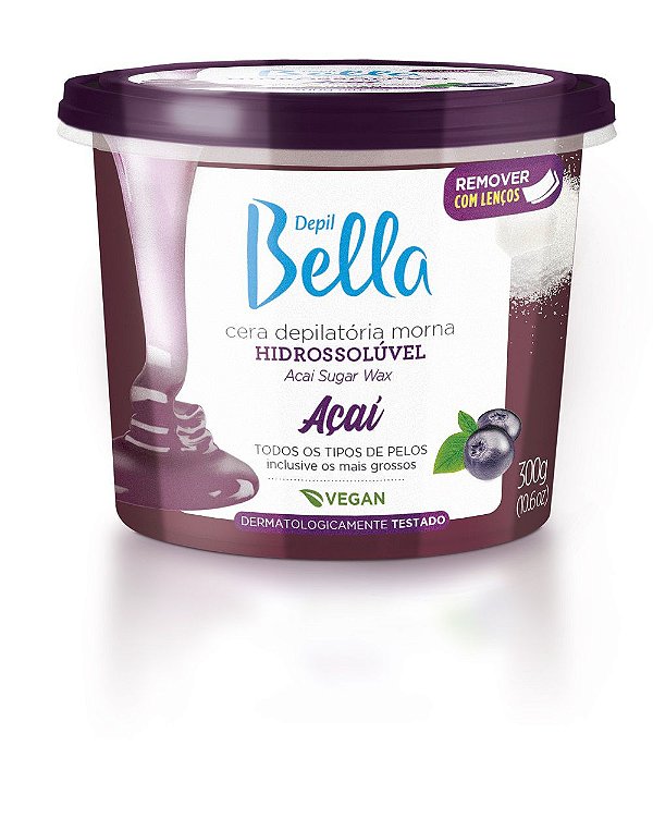 Cera Depilatória Morna Hidrossolúvel Açaí 300G Depil Bella